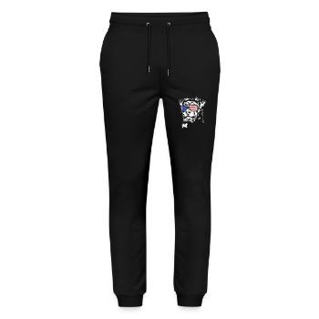 Chasse Terrier US Amérique Drapeau Chien Chien Wilsigns - Pantalon de jogging bio MOVER Stanley/Stella unisexe - noir - Devant - Marisol (170cm) & Nik (191cm)
