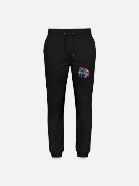 Cyborg Unicorn with Rainbow - Stanley/Stella Mover Unisex Organic Jogging Trousers - black
