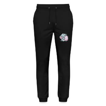 Süßer Comic Elefant Umarmt Ei Osterei - Stanley/Stella Unisex Bio Jogginghose Mover  - Schwarz - Vorne - Marisol (170cm) & Nik (191cm)