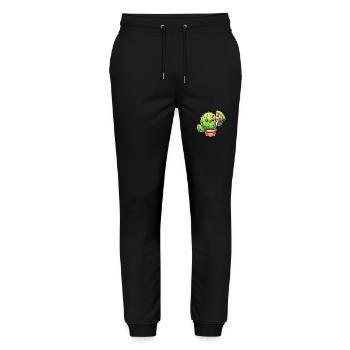 Cute Cactus with Pizza Cartoon - Stanley/Stella Mover Unisex Organic Jogging Trousers - black - Front - Marisol (170cm) & Nik (191cm)