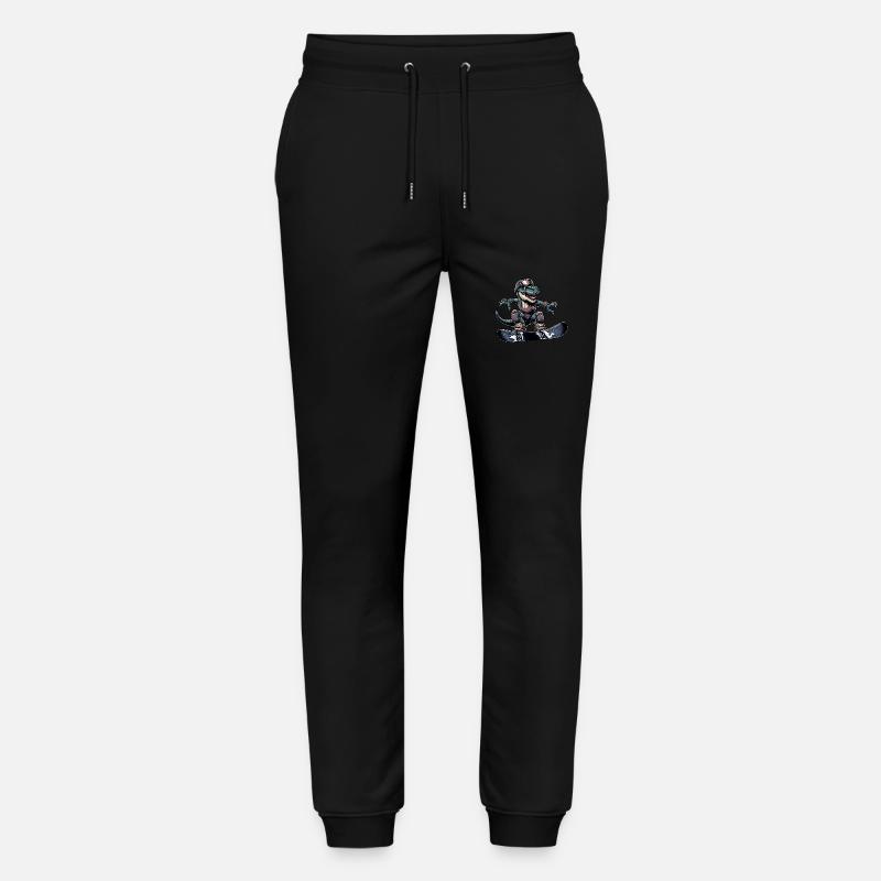T-Rex Dino Snowboarder - Stanley/Stella Unisex Bio Jogginghose Mover  - Schwarz