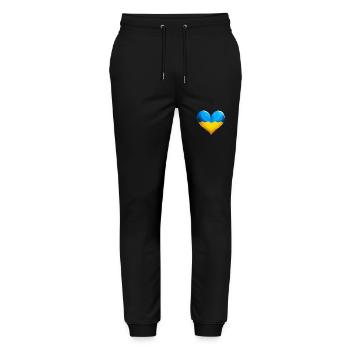 Ukraine Ukrainische Farben Herz Blau Gelb - Stanley/Stella Unisex Bio Jogginghose Mover  - Schwarz - Vorne - Marisol (170cm) & Nik (191cm)