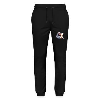 Rat & Mouse Yoga: Meditation and Gymnastics - Stanley/Stella Mover Unisex Organic Jogging Trousers - black - Front - Marisol (170cm) & Nik (191cm)