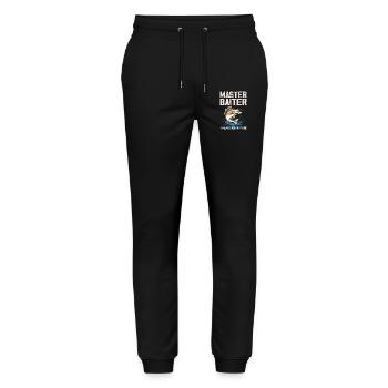 Master-Baiter Ich ruckele immer mit der Rute - Fisher - Stanley/Stella Unisex Bio Jogginghose Mover  - Schwarz - Vorne - Marisol (170cm) & Nik (191cm)