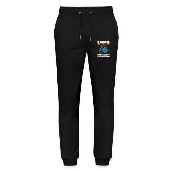 if welding was easy it would be called engineering - Pantalon de jogging bio MOVER Stanley/Stella unisexe - noir - Devant - Marisol (170cm) & Nik (191cm)