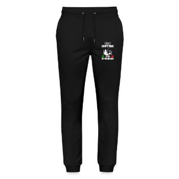 Tut mir leid, ich kann nicht sprechen, ich bin in meiner anderen Leitung - Stanley/Stella Unisex Bio Jogginghose Mover  - Schwarz - Vorne - Marisol (170cm) & Nik (191cm)