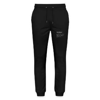 Part-Time Thinker Funny German Idiom - Stanley/Stella Mover Unisex Organic Jogging Trousers - black - Front - Marisol (170cm) & Nik (191cm)