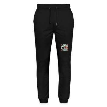Retro cartoon, flying anvil and hammer - Stanley/Stella Mover Unisex Organic Jogging Trousers - black - Front - Marisol (170cm) & Nik (191cm)