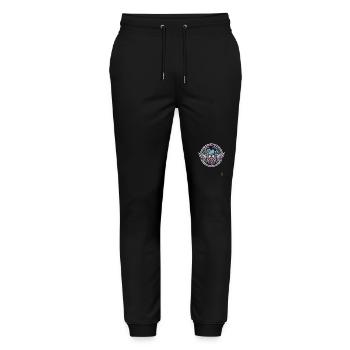 Retro Vintage Gentleman mit Taube - Stanley/Stella Unisex Bio Jogginghose Mover  - Schwarz - Vorne - Marisol (170cm) & Nik (191cm)