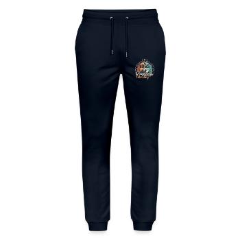 Legends Born In February 1965 Gift 59 Years - Stanley/Stella Mover Unisex Organic Jogging Trousers - navy - Front - Marisol (170cm) & Nik (191cm)
