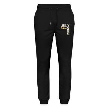 July 2003 Birthday Shirt July 2003 - Stanley/Stella Mover Unisex Organic Jogging Trousers - black - Front - Marisol (170cm) & Nik (191cm)