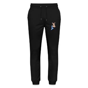 1 Year Old - School Enrollment - Kangaroo Motif - Number 1 - Stanley/Stella Mover Unisex Organic Jogging Trousers - black - Front - Marisol (170cm) & Nik (191cm)