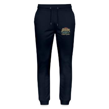2019 Vintage - 5th Anniversary Gift - Stanley/Stella Mover Unisex Organic Jogging Trousers - navy - Front - Marisol (170cm) & Nik (191cm)