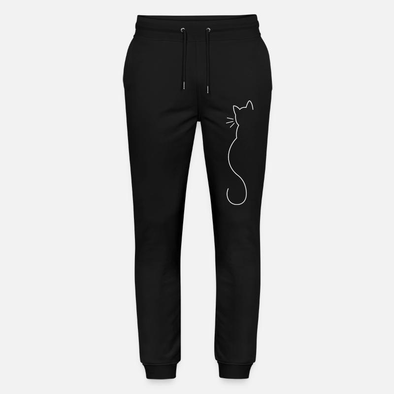 Silhouette de chats en blanc - Pantalon de jogging bio MOVER Stanley/Stella unisexe - noir