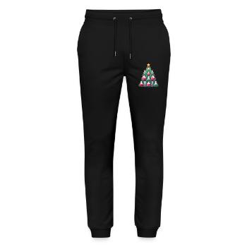 Chemie Weihnachtsbaum Design - Stanley/Stella Unisex Bio Jogginghose Mover  - Schwarz - Vorne - Marisol (170cm) & Nik (191cm)