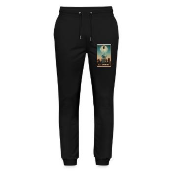 Poster poster design guitar and Los Angeles - Stanley/Stella Mover Unisex Organic Jogging Trousers - black - Front - Marisol (170cm) & Nik (191cm)