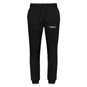 Baby Parents Child Gift Sayings Birth Mom Dad - Stanley/Stella Mover Unisex Organic Jogging Trousers - black - Front - Marisol (170cm) & Nik (191cm)