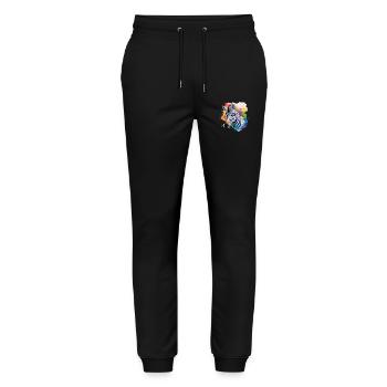 Zebra cool in colorful design - Stanley/Stella Mover Unisex Organic Jogging Trousers - black - Front - Marisol (170cm) & Nik (191cm)