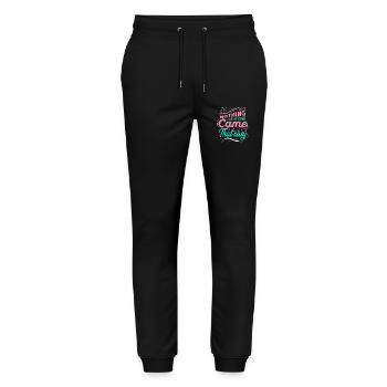 Motivation Zitate Grafik - Stanley/Stella Unisex Bio Jogginghose Mover  - Schwarz - Vorne - Marisol (170cm) & Nik (191cm)