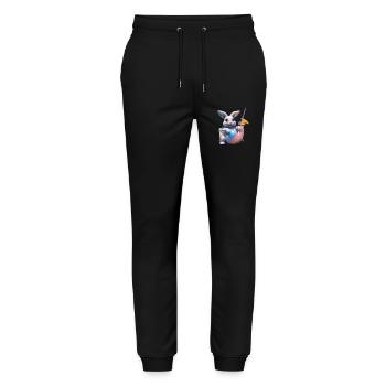Häschen Schlurp - Stanley/Stella Unisex Bio Jogginghose Mover  - Schwarz - Vorne - Marisol (170cm) & Nik (191cm)