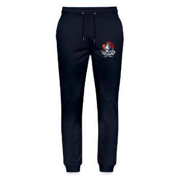 Matterhorn Zermatt Valais Hiking Switzerland Souvenir - Stanley/Stella Mover Unisex Organic Jogging Trousers - navy - Front - Marisol (170cm) & Nik (191cm)