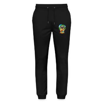 Funny Pug Dog Cartoon Summer Beach Sunglasses - Stanley/Stella Mover Unisex Organic Jogging Trousers - black - Front - Marisol (170cm) & Nik (191cm)