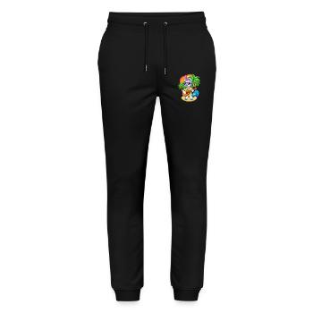 Funny Unicorn Cartoon Summer Beach Sunglasses - Stanley/Stella Mover Unisex Organic Jogging Trousers - black - Front - Marisol (170cm) & Nik (191cm)
