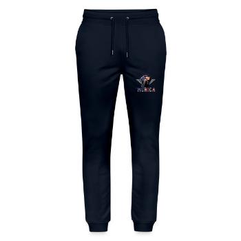 Labrador Sunglasses Murica Flag Gift - Stanley/Stella Mover Unisex Organic Jogging Trousers - navy - Front - Marisol (170cm) & Nik (191cm)