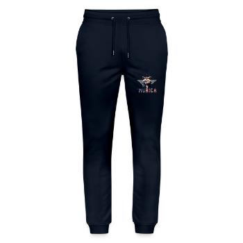 Raccoon Sunglasses Murica America Gift - Stanley/Stella Mover Unisex Organic Jogging Trousers - navy - Front - Marisol (170cm) & Nik (191cm)