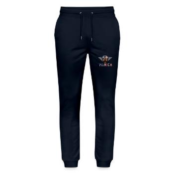 Rottweiler Sunglasses Murica Flag Gift - Stanley/Stella Mover Unisex Organic Jogging Trousers - navy - Front - Marisol (170cm) & Nik (191cm)
