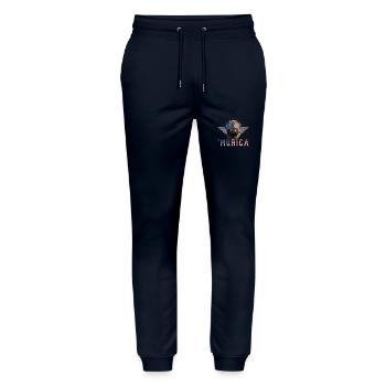 Pug Sunglasses Murica America Flag Gift - Stanley/Stella Mover Unisex Organic Jogging Trousers - navy - Front - Marisol (170cm) & Nik (191cm)