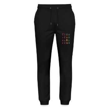 Potted Plants Retro Gardener Garden Gift Plants - Stanley/Stella Mover Unisex Organic Jogging Trousers - black - Front - Marisol (170cm) & Nik (191cm)
