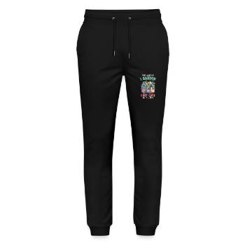 I Jardin I Pet Chats Plantes Plantes Cadeau - Pantalon de jogging bio MOVER Stanley/Stella unisexe - noir - Devant - Marisol (170cm) & Nik (191cm)