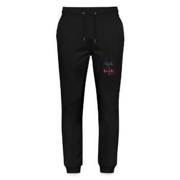Für mich soll's heut Konfetti regnen in bunt - Stanley/Stella Unisex Bio Jogginghose Mover  - Schwarz - Vorne - Marisol (170cm) & Nik (191cm)
