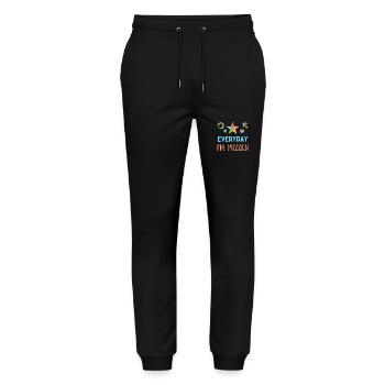 Everyday I'm Puzzl'n Puzzle Enthusiasts Puzzling - Stanley/Stella Mover Unisex Organic Jogging Trousers - black - Front - Marisol (170cm) & Nik (191cm)