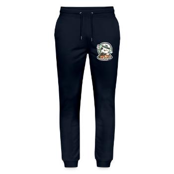 Neko Sushi Chef – Funny Cat Kitchen - Stanley/Stella Mover Unisex Organic Jogging Trousers - navy - Front - Marisol (170cm) & Nik (191cm)