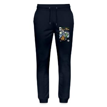 Shit comic - Stanley/Stella Mover Unisex Organic Jogging Trousers - navy - Front - Marisol (170cm) & Nik (191cm)