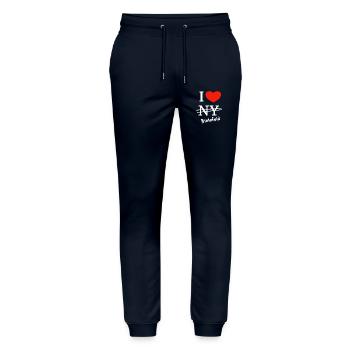Ich liebe Bielefeld - I love Bielefeld - Stanley/Stella Unisex Bio Jogginghose Mover  - Navy - Vorne - Marisol (170cm) & Nik (191cm)