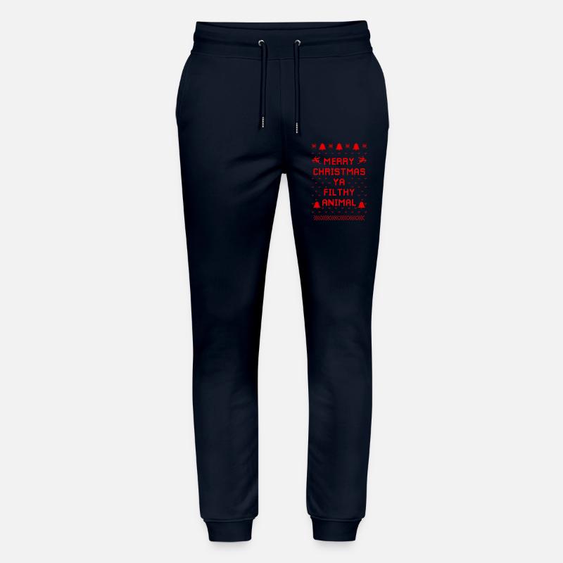 Humorvoller Weihnachts-Tierpullover - Stanley/Stella Unisex Bio Jogginghose Mover  - Navy