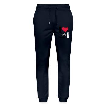 Nordsee Shirt , Fun Shirt , Küste , I love ...(25) - Stanley/Stella Unisex Bio Jogginghose Mover  - Navy - Vorne - Marisol (170cm) & Nik (191cm)