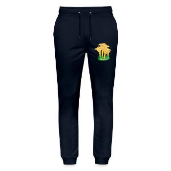 Mushroom mushrooms - Stanley/Stella Mover Unisex Organic Jogging Trousers - navy - Front - Marisol (170cm) & Nik (191cm)