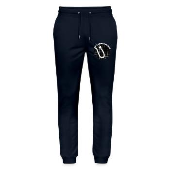 Balkonkraftwerker Vorbild Animation zum Nachahmen - Stanley/Stella Unisex Bio Jogginghose Mover  - Navy - Vorne - Marisol (170cm) & Nik (191cm)