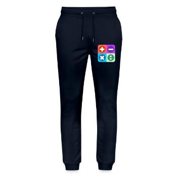 Calculate logo with four emblems color - Stanley/Stella Mover Unisex Organic Jogging Trousers - navy - Front - Marisol (170cm) & Nik (191cm)