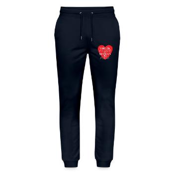 VOICI LA MEILLEUR MAMAN DU MONDE - Pantalon de jogging bio MOVER Stanley/Stella unisexe - marine - Devant - Marisol (170cm) & Nik (191cm)