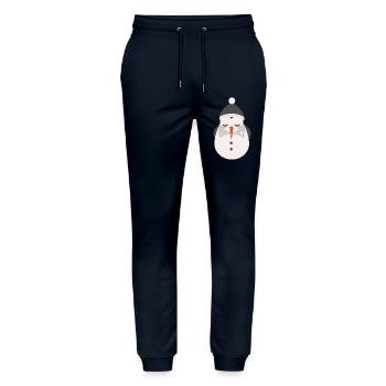 cute snowman with cap and turnip nose - Stanley/Stella Mover Unisex Organic Jogging Trousers - navy - Front - Marisol (170cm) & Nik (191cm)