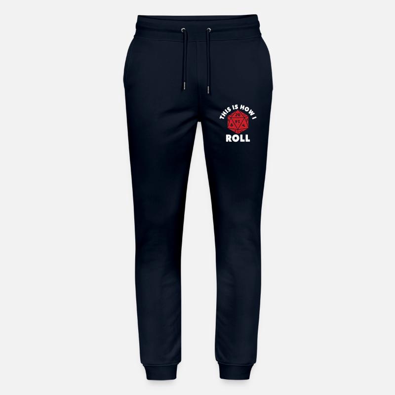 Dungeons Dice RPG Dragons ECCO COME ROTOLO - Pantaloni da jogger unisex ed ecologici Mover di Stanley/Stella - navy