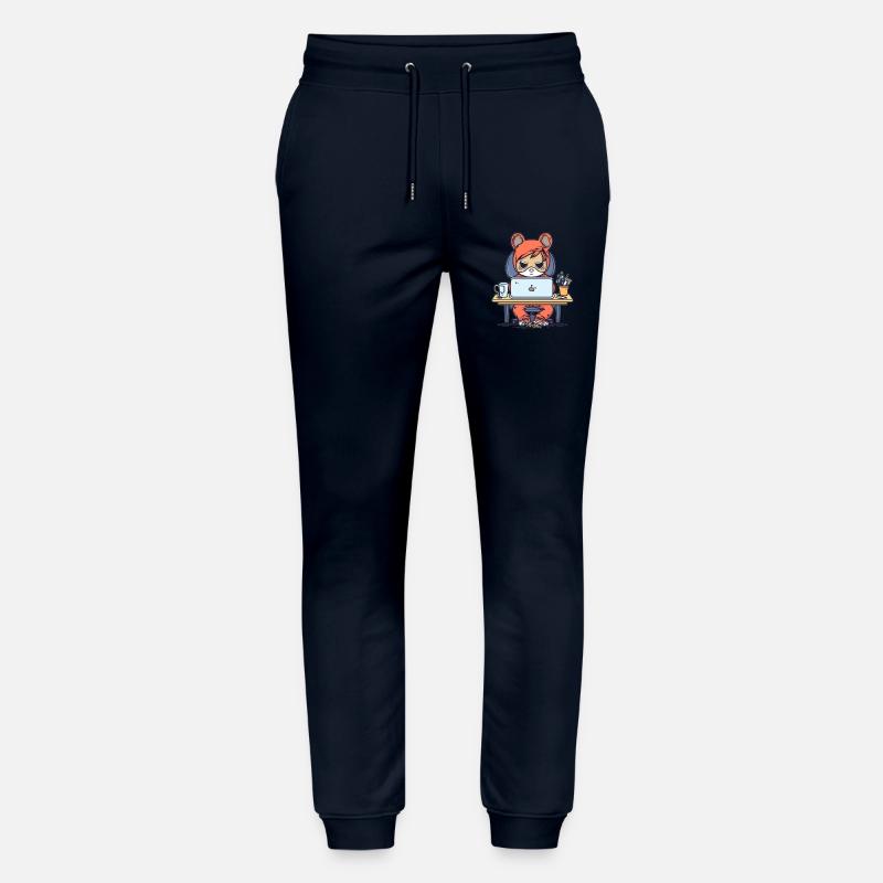Grumpy Coder in Hoodie - Stanley/Stella Mover Unisex Organic Jogging Trousers - navy
