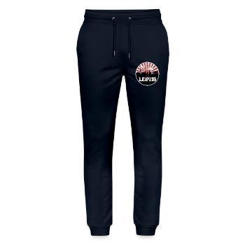 Leipzig Heimspiel Skyline - Stanley/Stella Unisex Bio Jogginghose Mover  - Navy - Vorne - Marisol (170cm) & Nik (191cm)