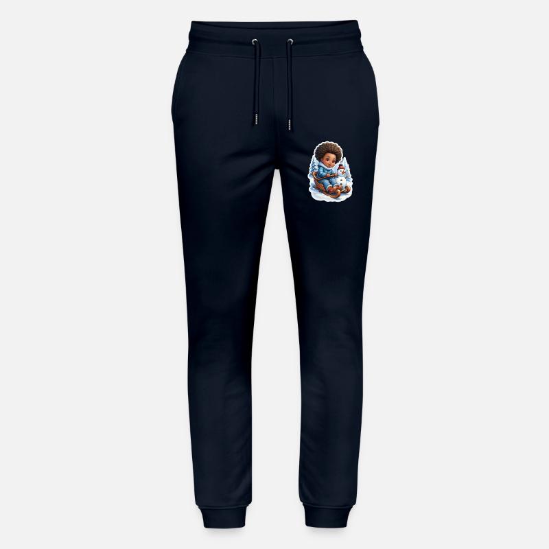 Winterspaß mit Schneemann und Schlitten - Stanley/Stella Unisex Bio Jogginghose Mover - Navy