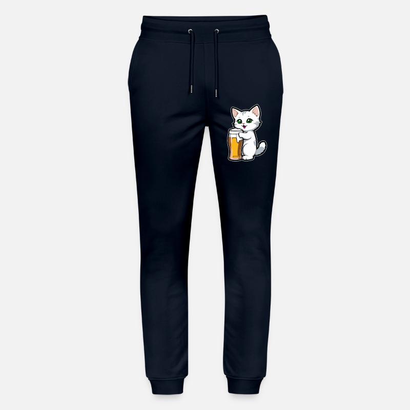Katze mit Bier - Stanley/Stella Unisex Bio Jogginghose Mover - Navy